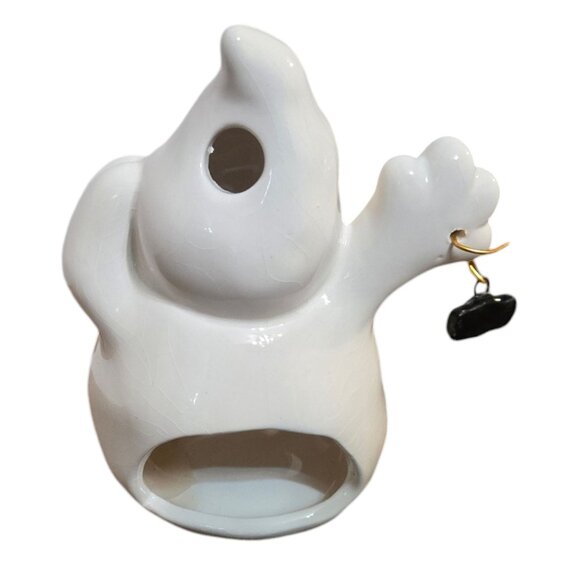Ceramic Ghost and Spider Tea Light Holder Halloween Decor Candleholder - Picture 11 of 16